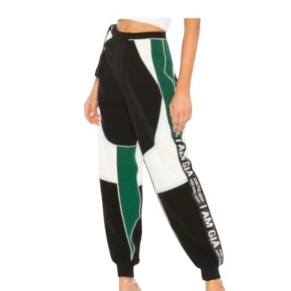 I.AM.GIA Motocross Streetwear Electra Pants in Green, Black & White Colorblock - Picture 2 of 9
